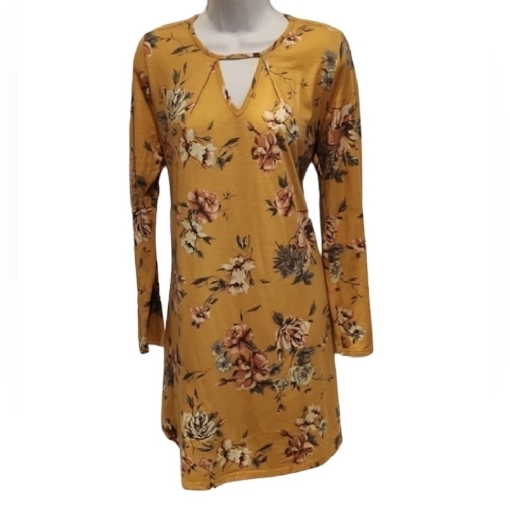 12PM by Mon Ami Floral Cutout V Neck Dress